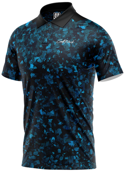 ProTech-X Blue Carbon Flake Golf Shirt